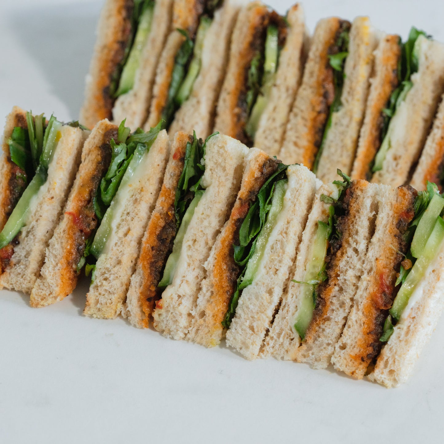 Tea Sandwich - Olive Tapenade, Vegan Cream Cheese & Cucumber (vgn/df/vege)