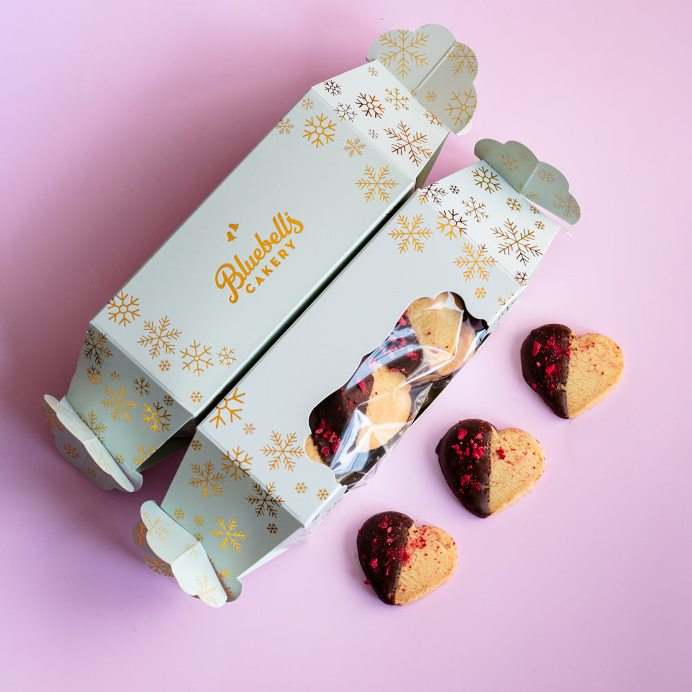 Christmas Cracker - Dark Chocolate Shortbread Hearts