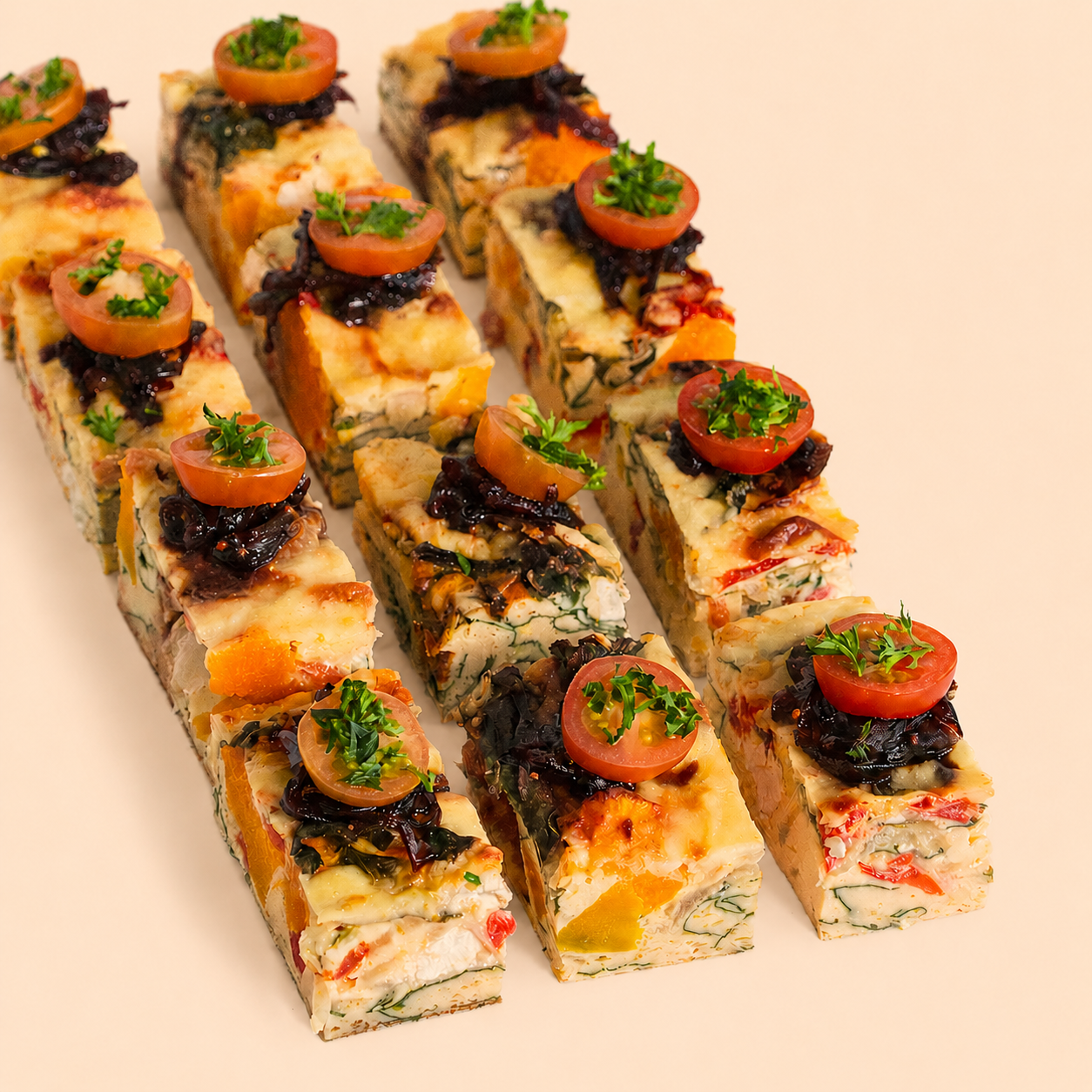 Mini Frittata - Seasonal Vegetables, Spinach & Feta (gf/vege)