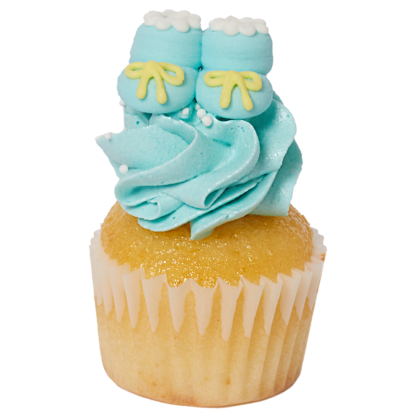 Mini Cupcake Flavour - Baby Themed - Vanilla With Blue Icing