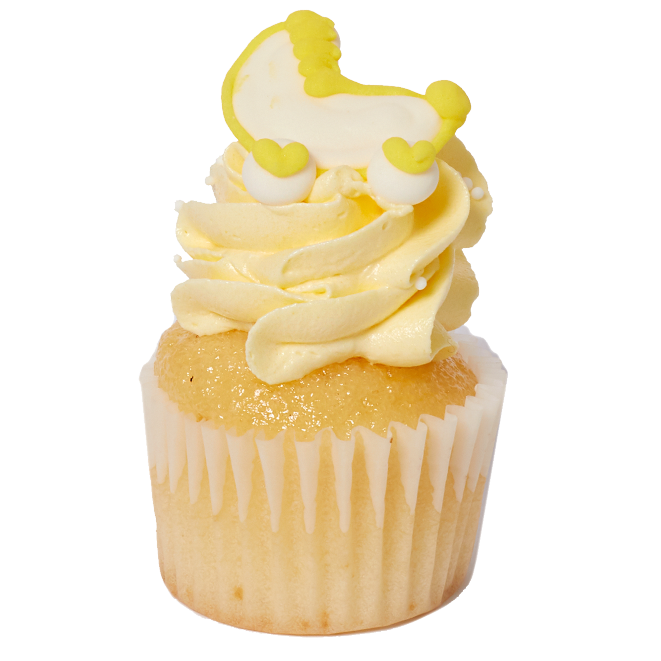 Mini Cupcake Flavour - Baby Themed - Vanilla With Yellow Icing