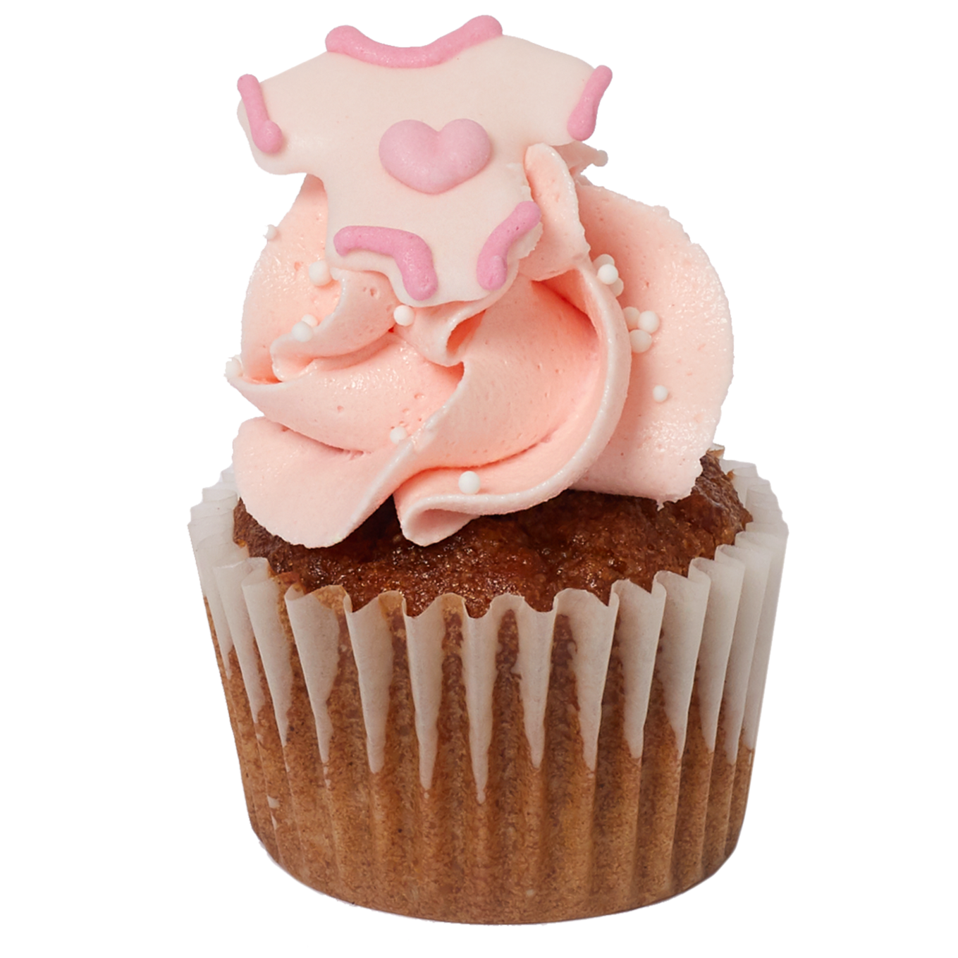 Mini Cupcake Flavour - Baby Themed - Carrot With Pink Icing (GF)