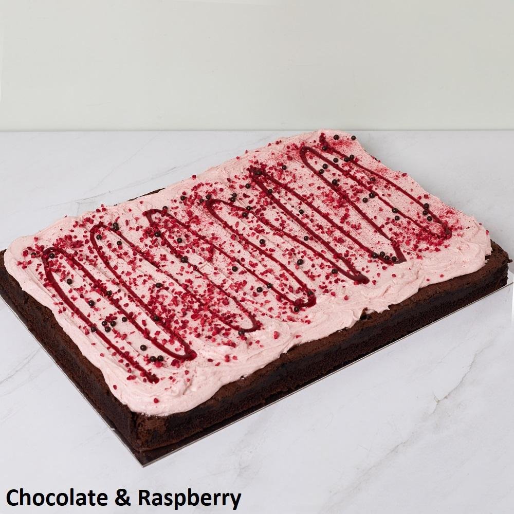 Chocolate Raspberry Slab Cake | Bluebells Cakery | Auckland
