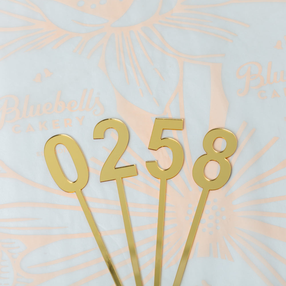 Acrylic Number Topper - Gold