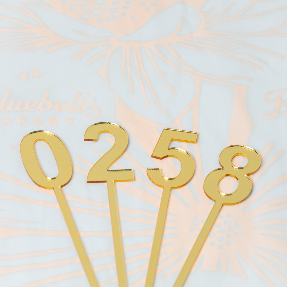 Acrylic Number Topper - Gold