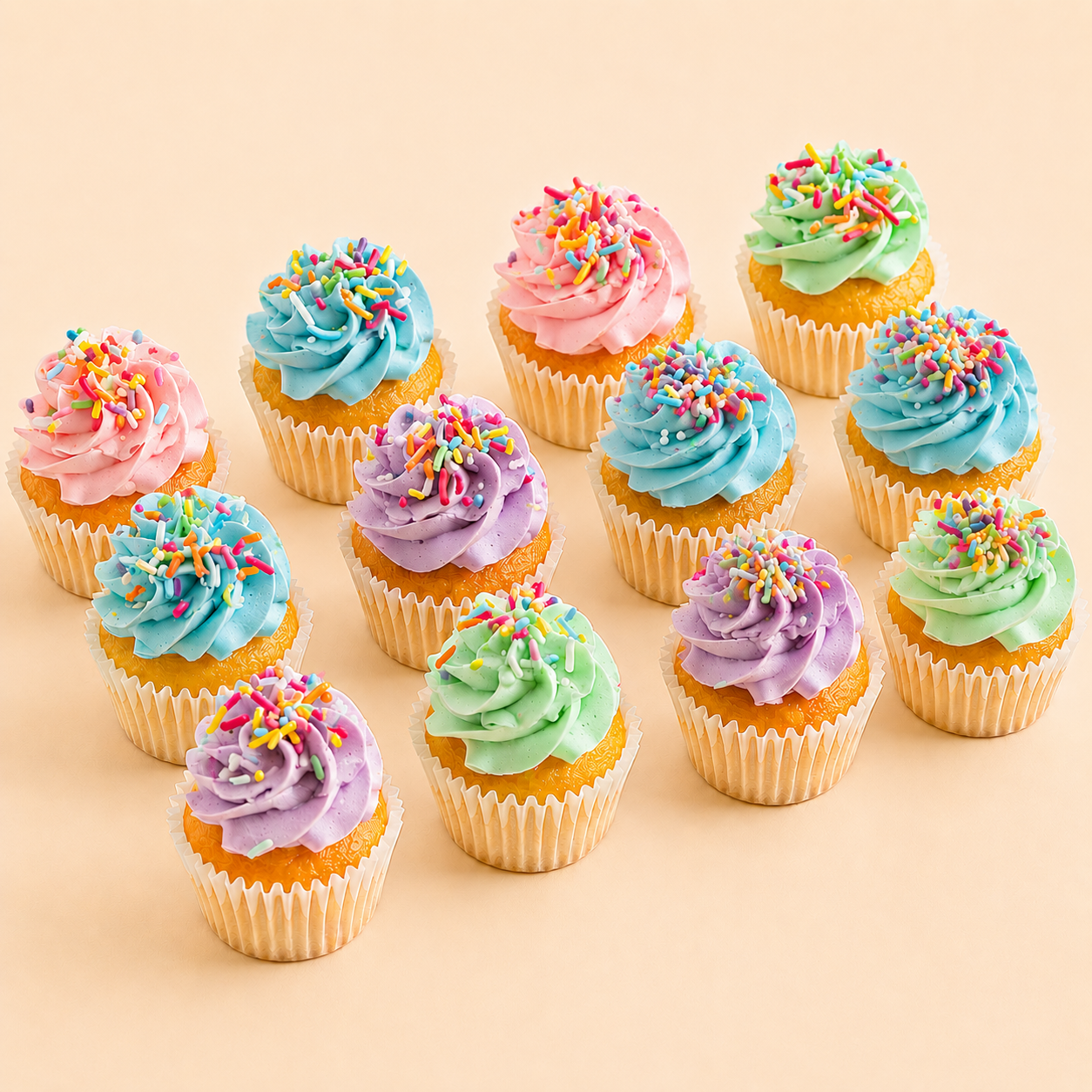 Rainbow Mini Cupcakes