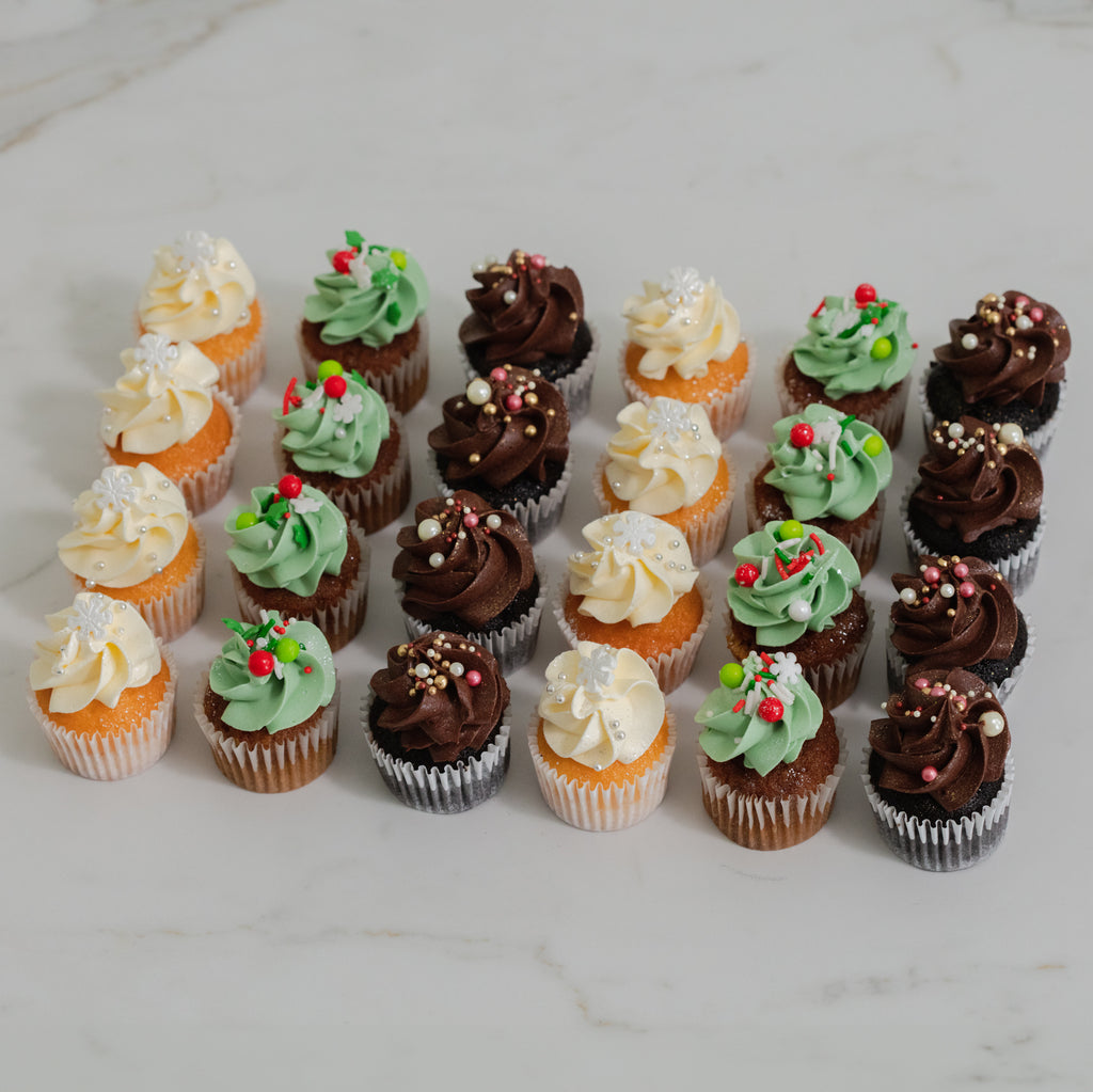Festive Mini Cupcakes - 24 Pack