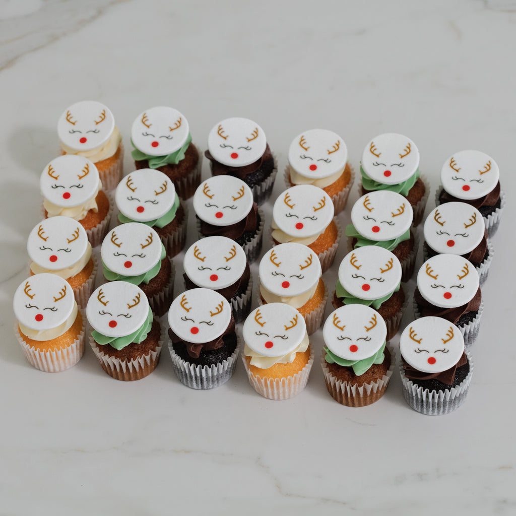 Rudolph Mini Cupcakes - 24 Pack