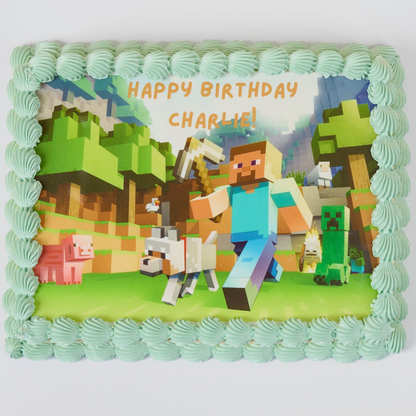 Kids Birthday Slab Cake - Minecraft