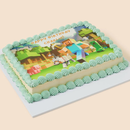 Kids Birthday Slab Cake - Minecraft