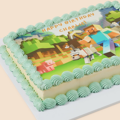 Kids Birthday Slab Cake - Minecraft