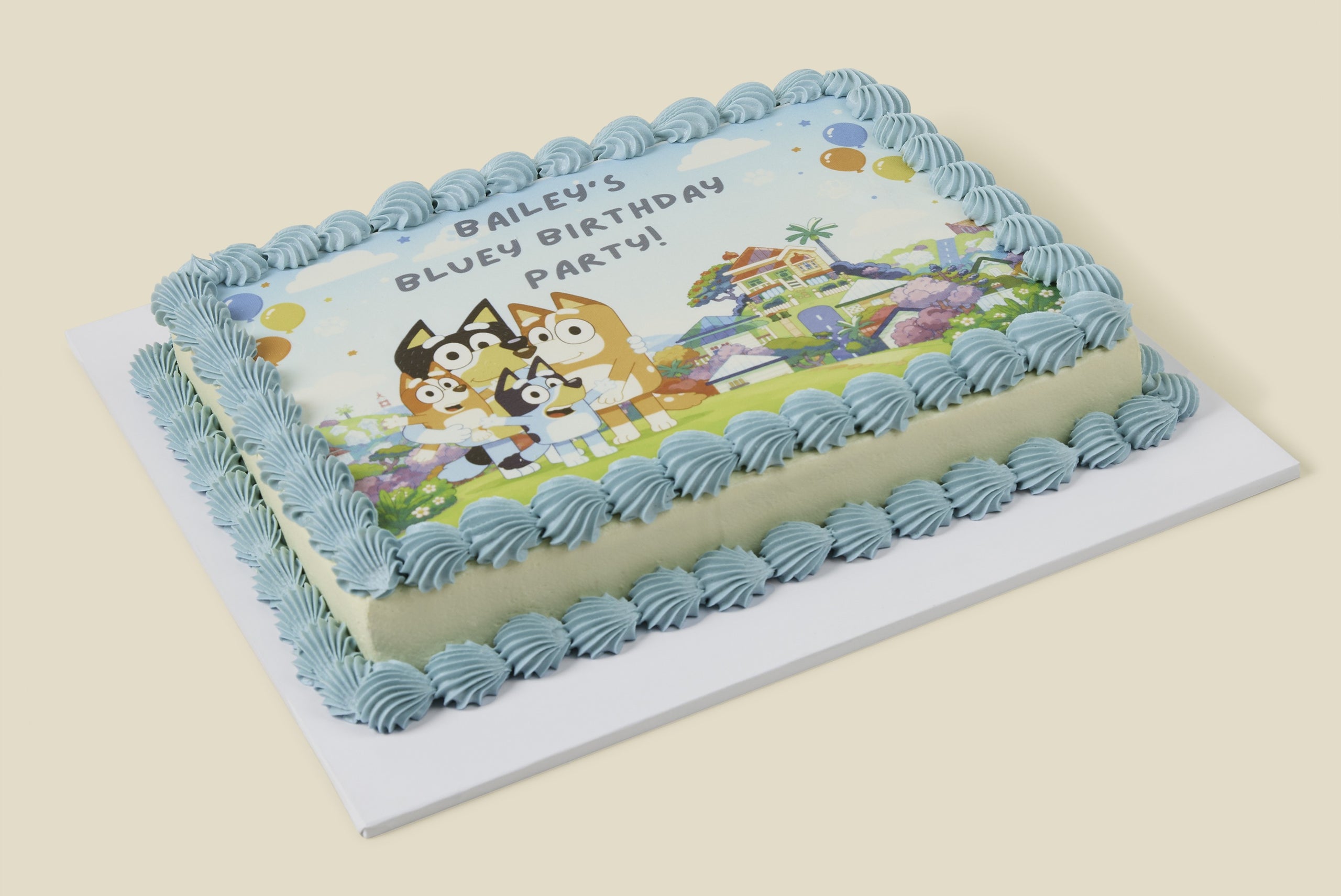 Colourful kids birthday slab cake from Bluebells Cakery's Auckland kids birthday cake collection