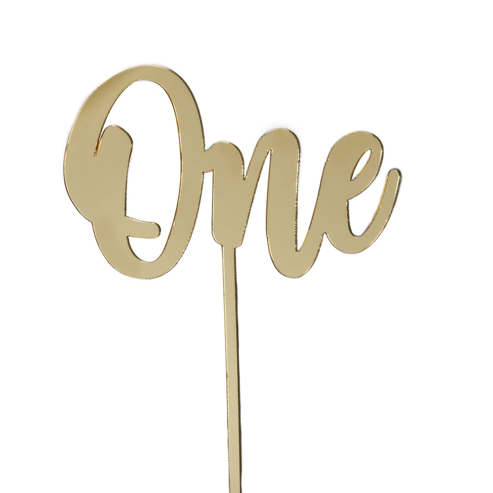 Acrylic Cake Topper - One - Gold