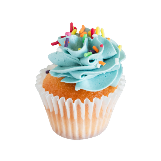 Mini Cupcake Flavour - Rainbow - Baby Blue Icing