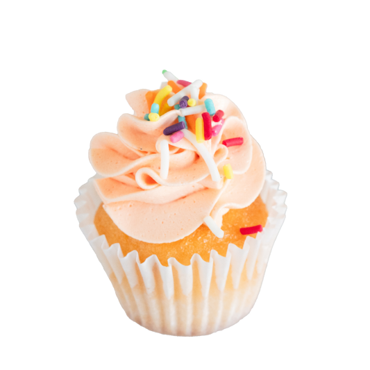 Mini Cupcake Flavour - Rainbow - Peach Icing