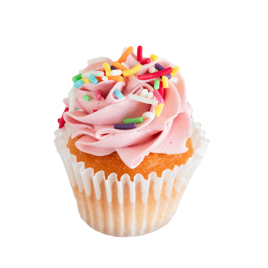 Mini Cupcake Flavour - Rainbow - Baby Pink Icing