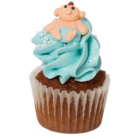 Mini Cupcake Flavour - Baby Themed - Carrot With Blue Icing (GF)