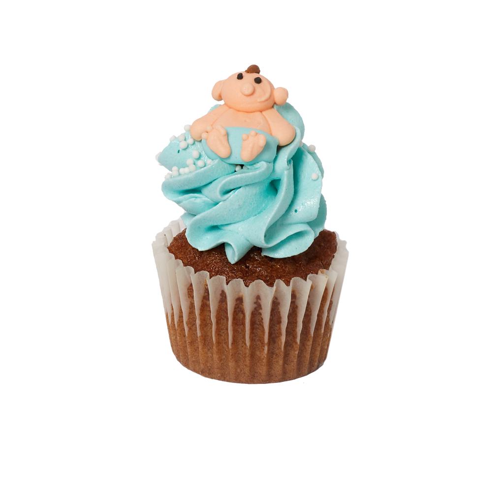 Mini Cupcake Flavour - Baby Themed - Carrot With Blue Icing (GF)