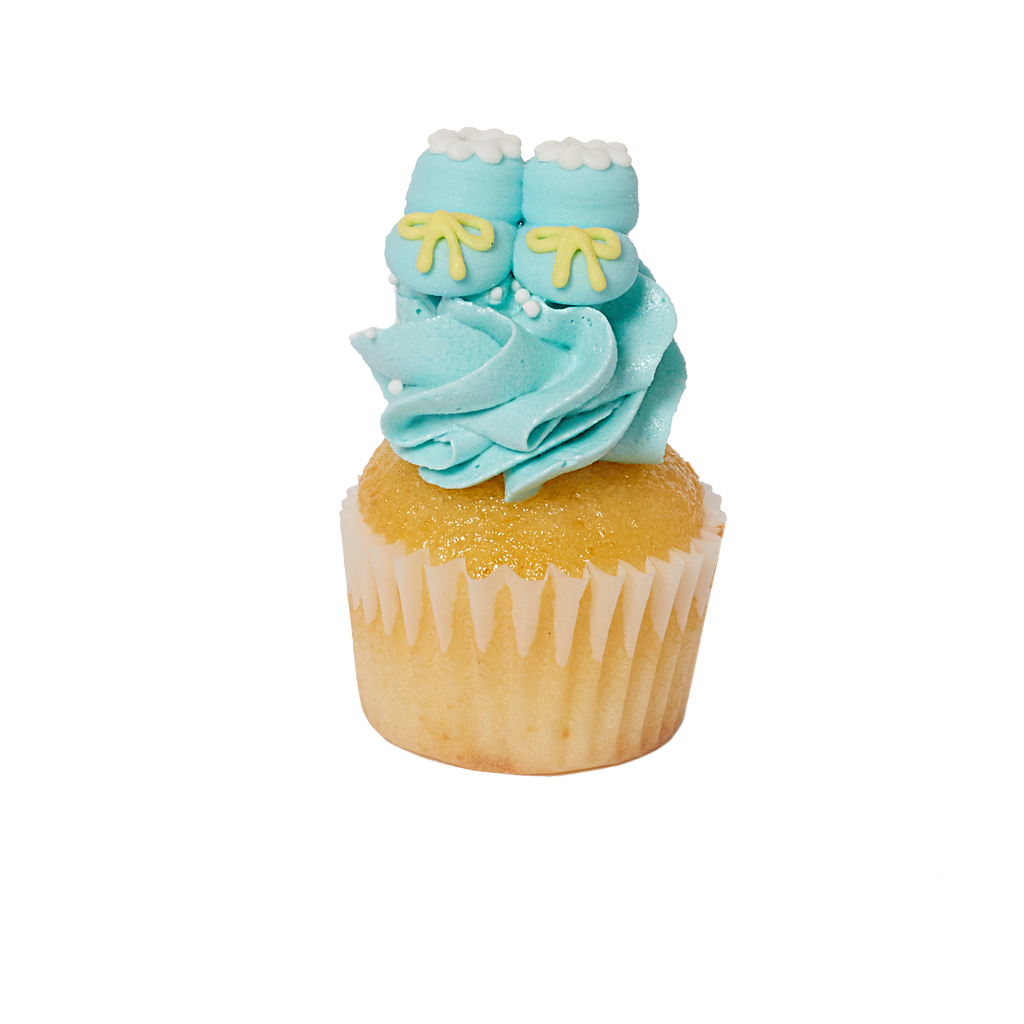 Mini Cupcake Flavour - Baby Themed - Vanilla With Blue Icing