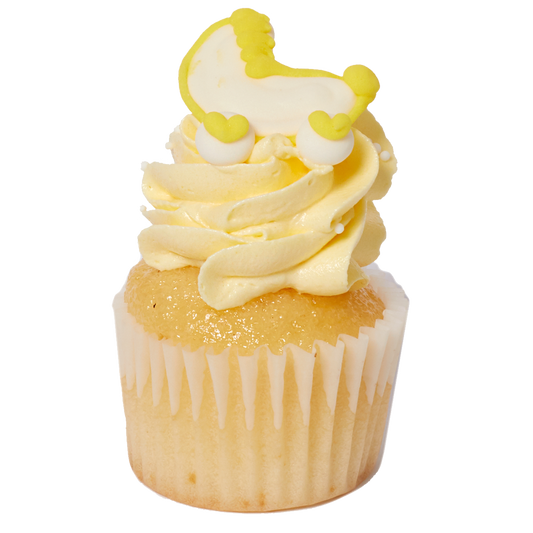 Mini Cupcake Flavour - Baby Themed - Vanilla With Yellow Icing