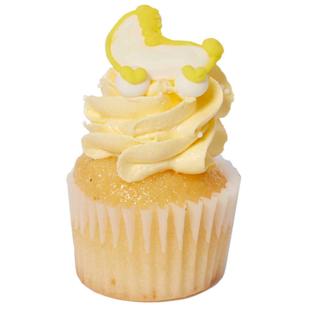Mini Cupcake Flavour - Baby Themed - Vanilla With Yellow Icing