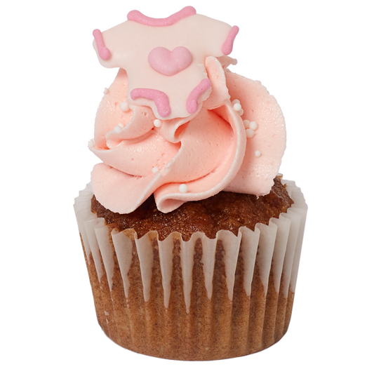Mini Cupcake Flavour - Baby Themed - Carrot With Pink Icing (GF)