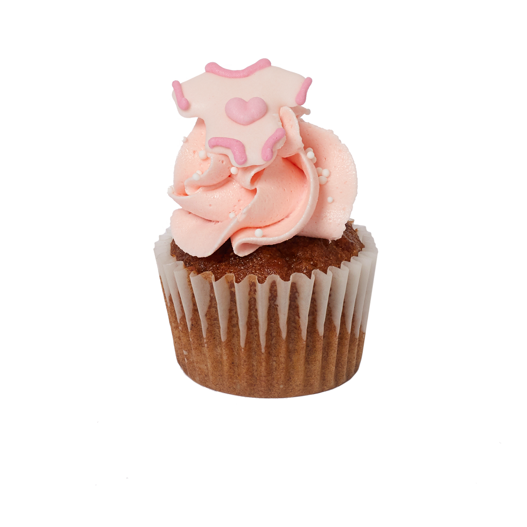 Mini Cupcake Flavour - Baby Themed - Carrot With Pink Icing (GF)