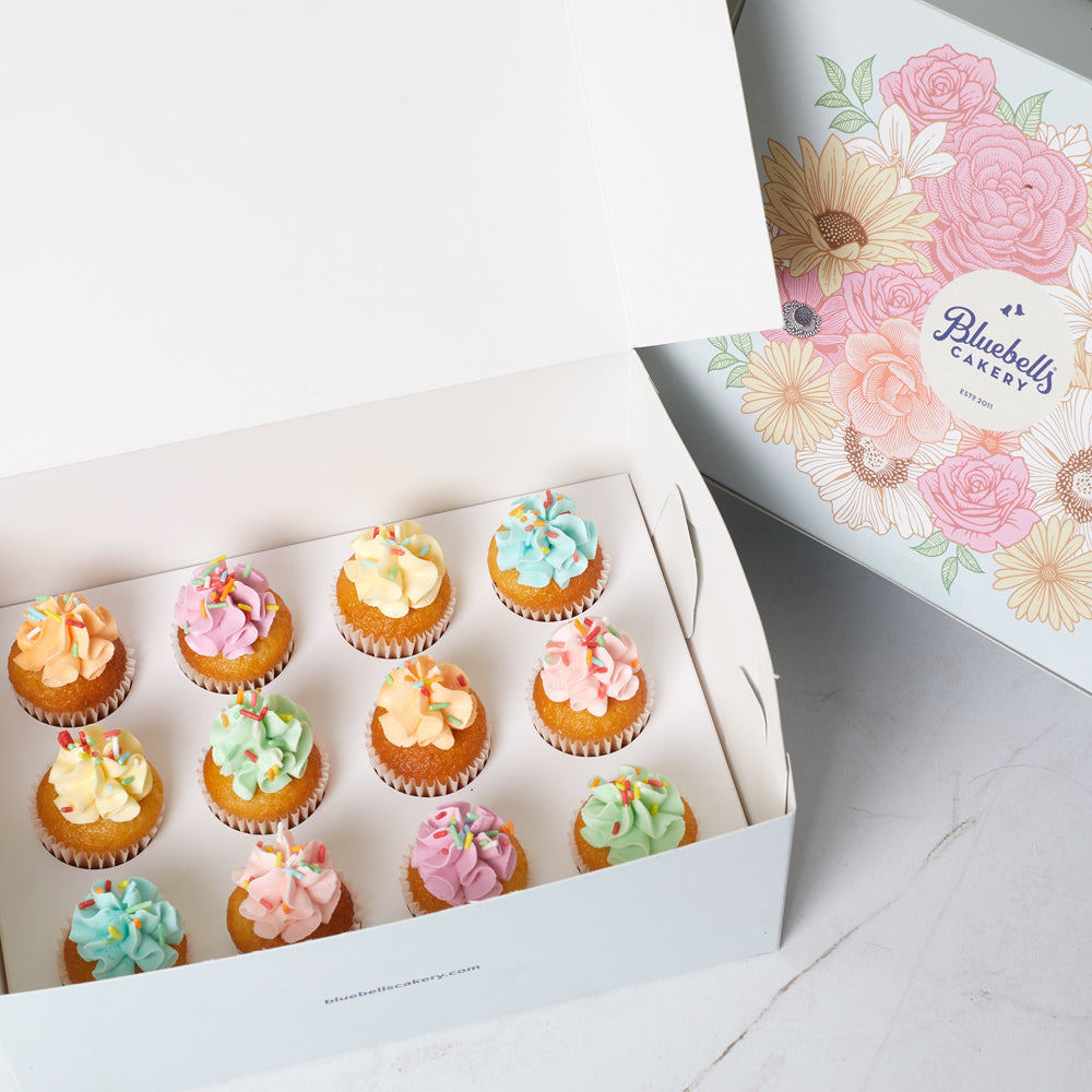 Mini Rainbow Cupcakes | 12 Pack | Bluebells Cakery Auckland