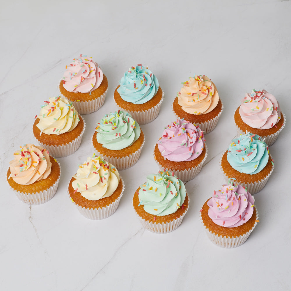Rainbow Vanilla Cupcakes | Pickup Or Delivery | Bluebells Cakery Auckland 
