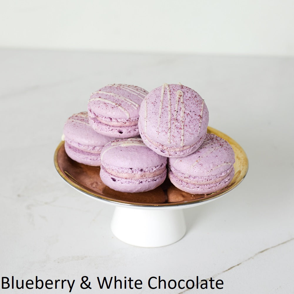 Blueberry & White Chocolate Macarons | Bluebells Cakery Auckland
