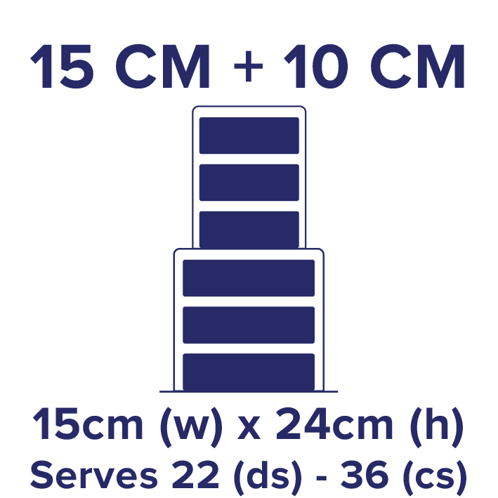 Tiered Cake Size - 15 CM + 10 CM