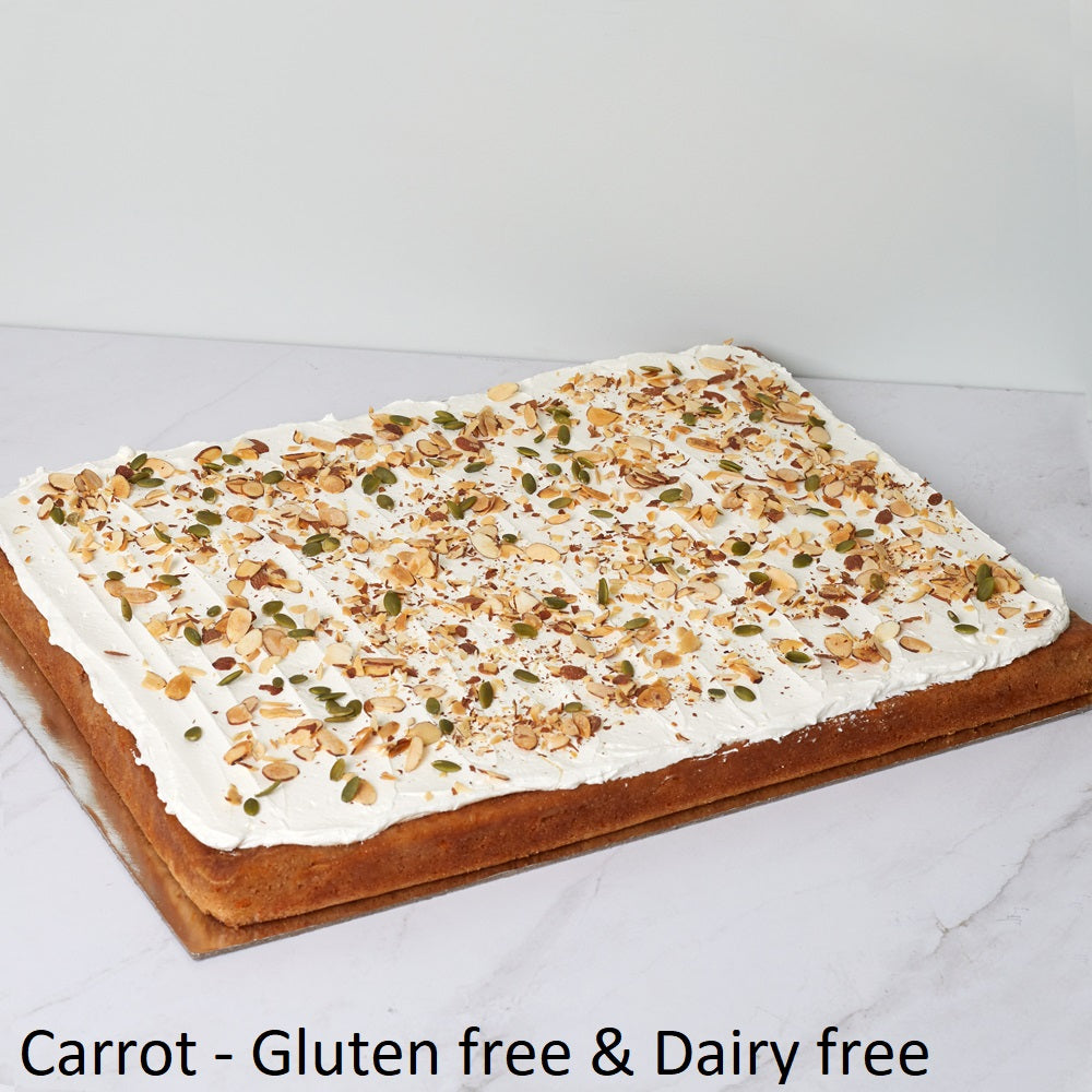 Gluten and Dairy Free Carrot Slab Cake | Bluebells Cakery | Auckland