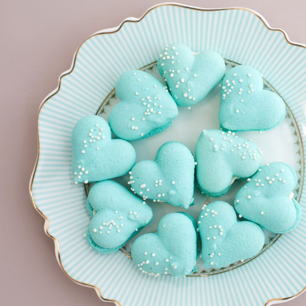 Valentines Mint Heart Macarons - 12 Pack (GF) - Bluebells Cakery