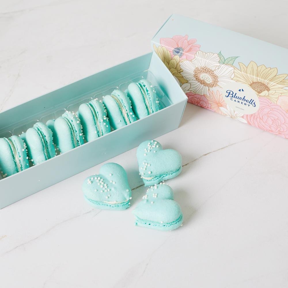 Valentines Mint Heart Macarons - 6 Pack (GF) - Bluebells Cakery